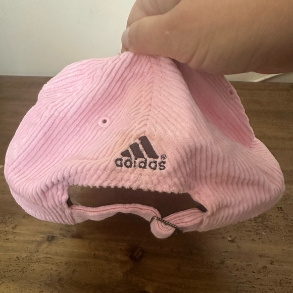 Rare Pink Corduroy Adidas Script Strapback Hat - Picture 3 of 4